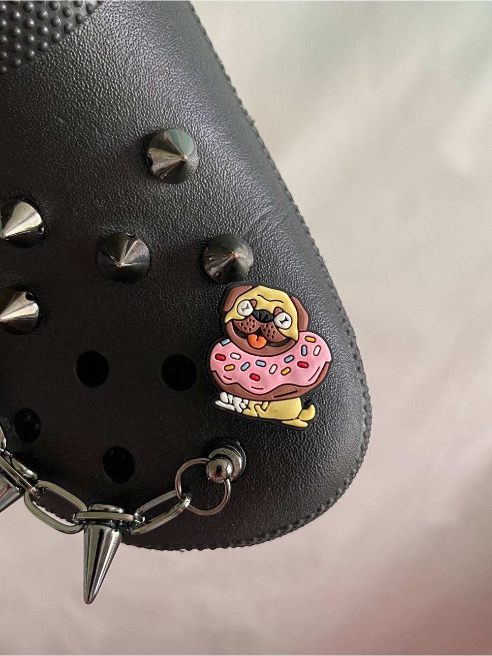 Pug Pink Donut Croc Jibbitz Charm